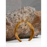 Golden Metalic Leaves Bangle Bracelet 18 K Cuff Waterproof Jewelry