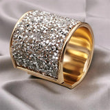 Fkewyy Round Cuff Bangles Ethnic Rhinestone Jewelry Charm Punk Girl Accessories