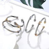 Stainless Steel Twisted Cable Wire Bracelet for Women