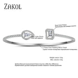 Micro Pave Zirconia Crystal Cuff Bracelet Bangle for Women BP2009