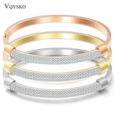 Crystal Jewelry Stainless Steel Cuff Bangles For Women