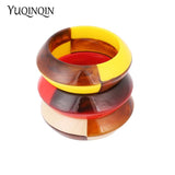Vintage Acrylic Cuff Bracelets Bangle Resin Wide Charm Bracelet Jewelry