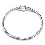 Charm Bracelet Rose Silver Alloy Snake Chain Basic Bracelets For Women Bead DIY