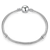 Charm Bracelet Rose Silver Alloy Snake Chain Basic Bracelets For Women Bead DIY