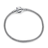 Charm Bracelet Rose Silver Alloy Snake Chain Basic Bracelets For Women Bead DIY