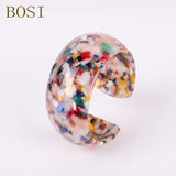 Bohemian ZA Leopard Print Resin Bracelets Colorful Bangles for Women