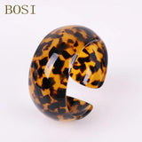 Bohemian ZA Leopard Print Resin Bracelets Colorful Bangles for Women