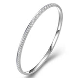 Stainless Steel Bangles Women Jewelry With CZ Crystal