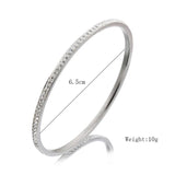 Stainless Steel Bangles Women Jewelry With CZ Crystal