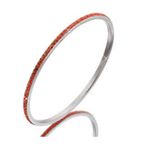 Stainless Steel Bangles Women Jewelry With CZ Crystal