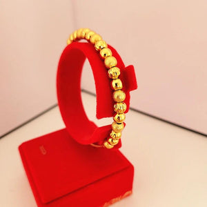 24K Yellow Bangles Beads Bracelet Bangle Adjustable Wedding Jewelry