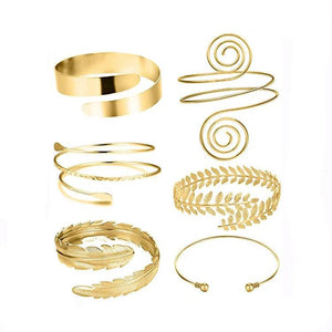 Boho Coil Arm Band Cuff Armlet for Women