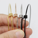 5Pcs Stainless Steel Charm Bangles for DIY Jewelry Making