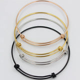 5Pcs Stainless Steel Charm Bangles for DIY Jewelry Making