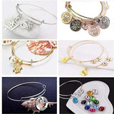 5Pcs Stainless Steel Charm Bangles for DIY Jewelry Making