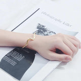 Silver Minimalist Wave Twisted Open Bracelet Bangle for Women Girl