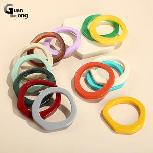 Colorful Acrylic Bangles for Women Geometric Round Bracelets