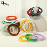 Colorful Acrylic Bangles for Women Geometric Round Bracelets