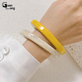 Colorful Acrylic Bangles for Women Geometric Round Bracelets