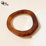 Colorful Acrylic Bangles for Women Geometric Round Bracelets