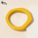 Colorful Acrylic Bangles for Women Geometric Round Bracelets