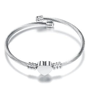 8mm Beads Stainless Steel Cable Stretch Bracelet for Women