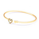Nidin Charm Heart Shape Colorful Rhinestone Bangle Zircon Jewelry