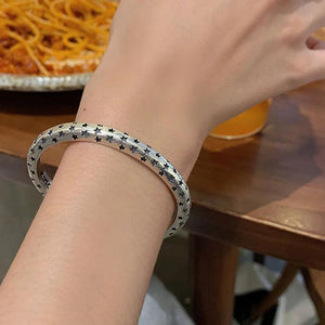 Mewanry Silver Bracelet for Women Vintage Star Jewelry