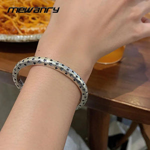 Mewanry Silver Bracelet for Women Vintage Star Jewelry