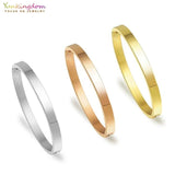Yunkingdom 4 Colors Stainless Steel Bracelets & Bangles Wide 4Mm/6Mm/8Mm