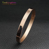 Yunkingdom 4 Colors Stainless Steel Bracelets & Bangles Wide 4Mm/6Mm/8Mm