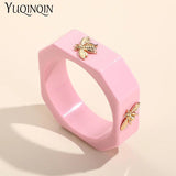 Multicolor Bee Acrylic Bangles for Women Geometric Square Indian Bracelets