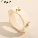 Multicolor Bee Acrylic Bangles for Women Geometric Square Indian Bracelets