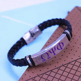 Stainless Steel Purple Om PSI Phi Fraternity Bracelet Men