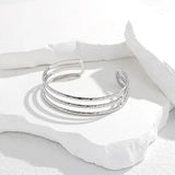 316L Stainless Steel Geometric Hollow Cuff Bracelet For Women Adjustable Bangle