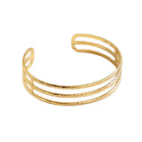 316L Stainless Steel Geometric Hollow Cuff Bracelet For Women Adjustable Bangle