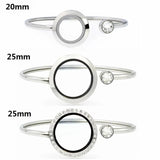 Living Memory Locket Bracelet Bangle Stainless Steel Floating Locket Bracelet