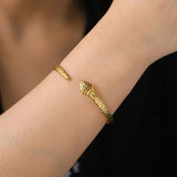 Skyrim Punk Snake Cuff Bracelet Women Stainless Steel Bangle