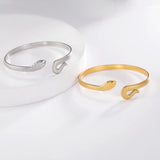 Skyrim Punk Snake Cuff Bracelet Women Stainless Steel Bangle