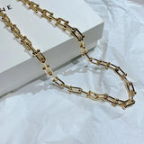 Exaggerated Retro Metal Chain Link Necklace for Women