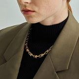 Exaggerated Retro Metal Chain Link Necklace for Women