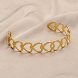 316L Stainless Steel Heart Bangle For Women Silver Jewelry
