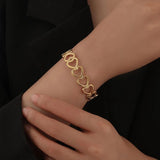 316L Stainless Steel Heart Bangle For Women Silver Jewelry
