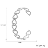 316L Stainless Steel Heart Bangle For Women Silver Jewelry