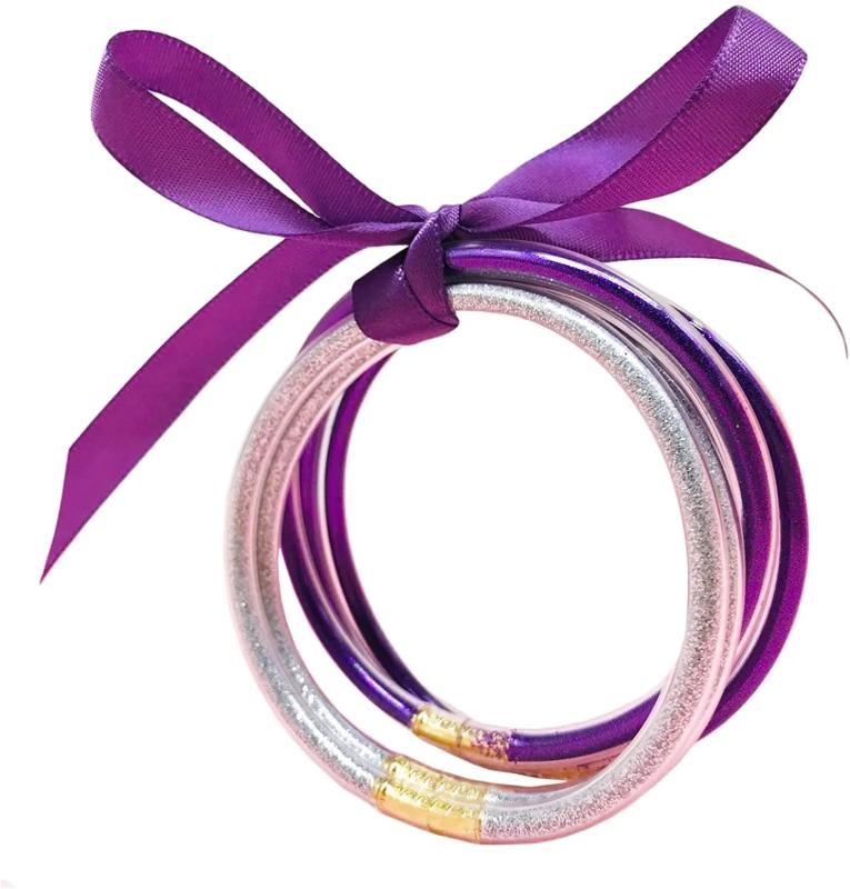 Glitter Jelly Bangles Bracelets Set for Women Buddha Girl Bracelet