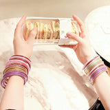 Glitter Jelly Bangles Bracelets Set for Women Buddha Girl Bracelet