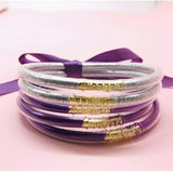 Glitter Jelly Bangles Bracelets Set for Women Buddha Girl Bracelet
