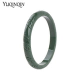 Green Leaf Resin Cuff Bracelet for Women