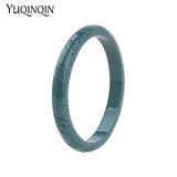Green Leaf Resin Cuff Bracelet for Women