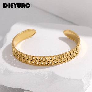 316L Stainless Steel Bracelet For Women Adjustable Cuff Bangle Non-fading
